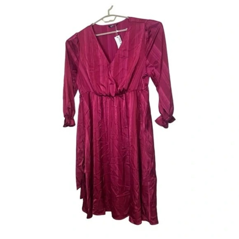 Bloomchic Cranberry Striped Midi Dress Size 18 20 New